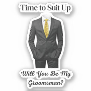 elegant modern tuxedo groomsman proposal