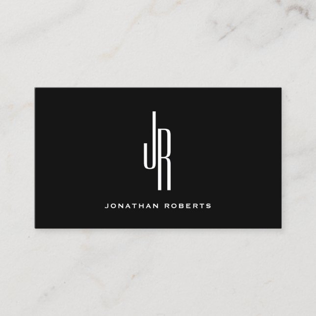 Elegant Modern Two Initial Monogram Business Card (Front)