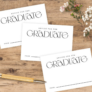 Elegant Modern Typography B+W Graduation Advice Enclosure Card