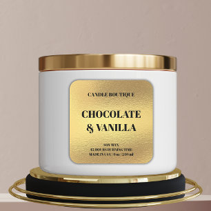 elegant modern typography gold foil candle label