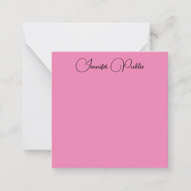 Elegant Modern Typography Name Template Pink (Front)