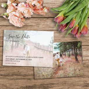 Elegant modern typography photo Save the Date card