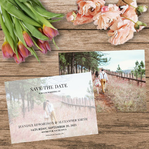 Elegant modern typography photo Save the Date card