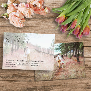 Elegant modern typography photo wedding Invitation