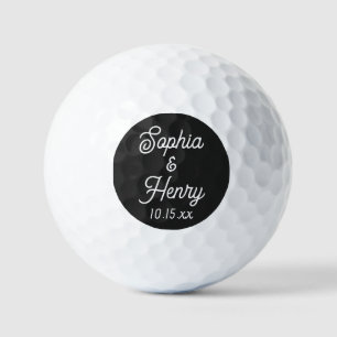 Elegant Modern Typography Wedding Favour Golf Balls
