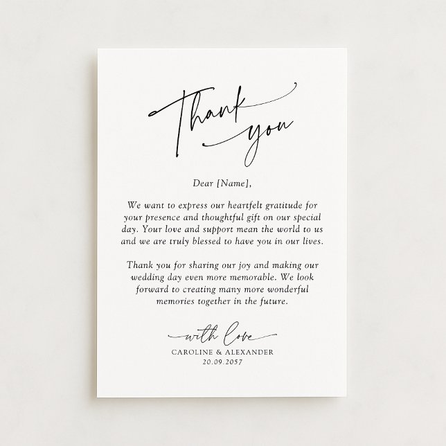 Elegant, modern typography wedding thank you  card (Creator Uploaded)