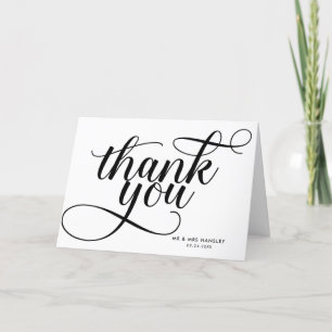 Elegant Modern Typography Wedding Thank You Cards