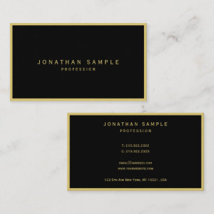 Elegant Modern Ultra Thick Luxury Black And Gold Business Card
