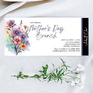 Elegant modern unique floral mother's day brunch  invitation