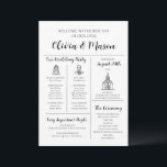 Elegant Modern Unique Infographic Wedding Program<br><div class="desc">Make a statement with our Elegant Modern Unique Infographic Wedding Program, combining sleek design with intuitive infographics for a contemporary touch. This program provides a visually appealing way for guests to follow your wedding events. With fully customisable text and colours, it allows you to tailor the program to fit your...</div>