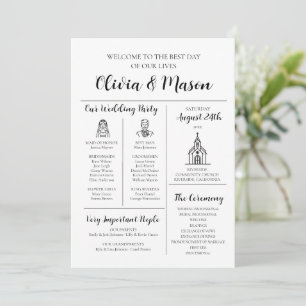 Elegant Modern Unique Infographic Wedding Program