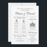 Elegant Modern Unique Infographic Wedding Program<br><div class="desc">Make a statement with our Elegant Modern Unique Infographic Wedding Program, combining sleek design with intuitive infographics for a contemporary touch. This program provides a visually appealing way for guests to follow your wedding events. With fully customisable text and colours, it allows you to tailor the program to fit your...</div>