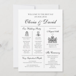 Elegant Modern Unique Infographic Wedding Program