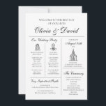 Elegant Modern Unique Infographic Wedding Program<br><div class="desc">Make a statement with our Elegant Modern Unique Infographic Wedding Program, combining sleek design with intuitive infographics for a contemporary touch. This program provides a visually appealing way for guests to follow your wedding events. With fully customisable text and colours, it allows you to tailor the program to fit your...</div>