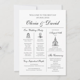 Elegant Modern Unique Infographic Wedding Program