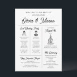 Elegant Modern Unique Infographic Wedding Program<br><div class="desc">Make a statement with our Elegant Modern Unique Infographic Wedding Program, combining sleek design with intuitive infographics for a contemporary touch. This program provides a visually appealing way for guests to follow your wedding events. With fully customisable text and colours, it allows you to tailor the program to fit your...</div>