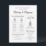 Elegant Modern Unique Infographic Wedding Program<br><div class="desc">Make a statement with our Elegant Modern Unique Infographic Wedding Program, combining sleek design with intuitive infographics for a contemporary touch. This program provides a visually appealing way for guests to follow your wedding events. With fully customisable text and colours, it allows you to tailor the program to fit your...</div>