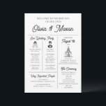 Elegant Modern Unique Infographic Wedding Program<br><div class="desc">Make a statement with our Elegant Modern Unique Infographic Wedding Program, combining sleek design with intuitive infographics for a contemporary touch. This program provides a visually appealing way for guests to follow your wedding events. With fully customisable text and colours, it allows you to tailor the program to fit your...</div>