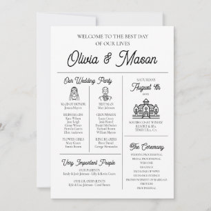 Elegant Modern Unique Infographic Wedding Program