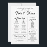 Elegant Modern Unique Infographic Wedding Program<br><div class="desc">Make a statement with our Elegant Modern Unique Infographic Wedding Program, combining sleek design with intuitive infographics for a contemporary touch. This program provides a visually appealing way for guests to follow your wedding events. With fully customisable text and colours, it allows you to tailor the program to fit your...</div>
