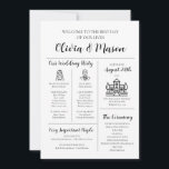 Elegant Modern Unique Infographic Wedding Program<br><div class="desc">Make a statement with our Elegant Modern Unique Infographic Wedding Program, combining sleek design with intuitive infographics for a contemporary touch. This program provides a visually appealing way for guests to follow your wedding events. With fully customisable text and colours, it allows you to tailor the program to fit your...</div>