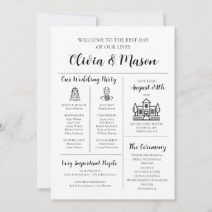 Elegant Modern Unique Infographic Wedding Program