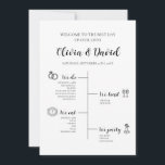 Elegant Modern Unique Wedding Timeline Program<br><div class="desc">This Elegant Modern Unique Wedding Timeline Program is designed to guide your guests through your special day in style. Featuring a sleek and modern design, this program provides a detailed timeline of your wedding events, ensuring that everyone knows what to expect. The minimalist layout, paired with elegant typography and customisable...</div>