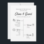 Elegant Modern Unique Wedding Timeline Program<br><div class="desc">This Elegant Modern Unique Wedding Timeline Program is designed to guide your guests through your special day in style. Featuring a sleek and modern design, this program provides a detailed timeline of your wedding events, ensuring that everyone knows what to expect. The minimalist layout, paired with elegant typography and customisable...</div>