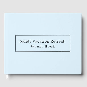 Elegant Modern Vacation Rental Guest Book Blue