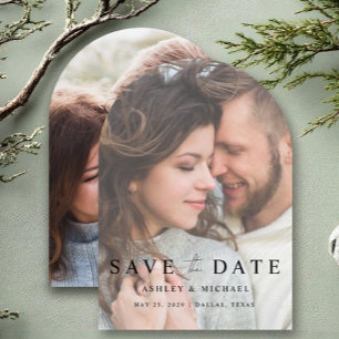Elegant Modern Vellum Overlay 2 Photo Wedding Save The Date