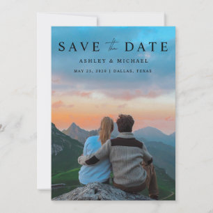 Elegant Modern Vellum Overlay 2 Photo Wedding Save The Date