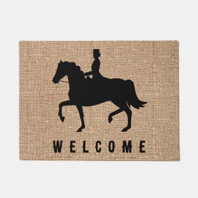Elegant Modern Vintage  Horse Welcome Doormat (Front)