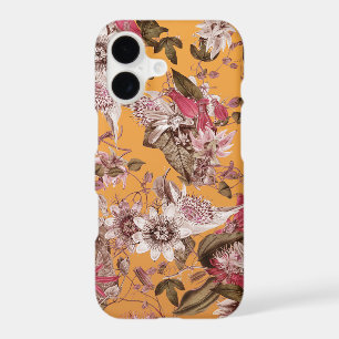 Elegant Modern Vintage Passion Flowers Orange