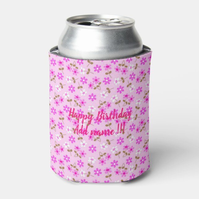 Elegant Modern Vintage Trendy Floral Can Cooler (Can Front)