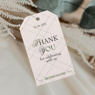 Elegant Modern Vintage Wedding Favour Thank You Gift Tags