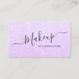 Elegant modern violet purple glitter makeup artist business card