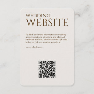 Elegant Modern Walnut Brown Wedding Enclosure Card