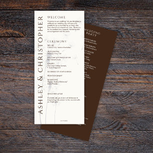 Elegant Modern Walnut Brown Wedding Program