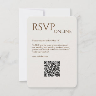 Elegant Modern Walnut Brown Wedding RSVP Card