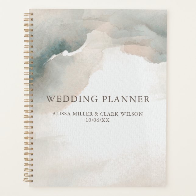 Elegant Modern Watercolor Artistic Abstract  Planner (Front)