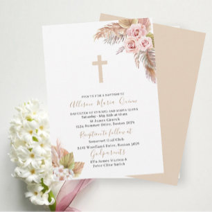 Elegant Modern Watercolor Baptism Invitation