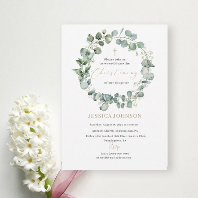 Elegant Modern Watercolor Baptism Invitation (Creator Uploaded)