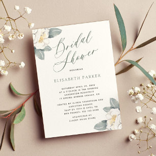 Elegant modern watercolor floral bridal shower invitation