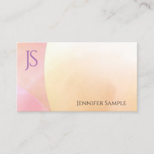 Elegant Modern Watercolor Monogram Simple Designed Business Card