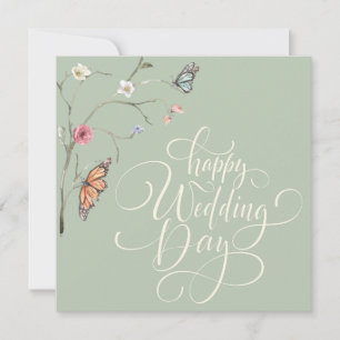 Elegant Modern Watercolour Floral Wedding Card