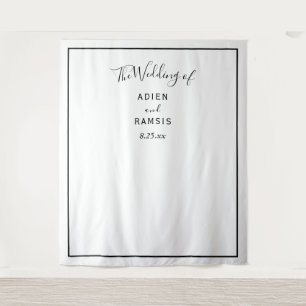 Elegant Modern Wedding Backdrop Tapestry