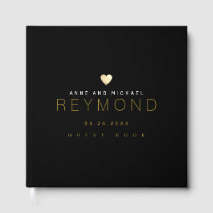 Elegant Modern Wedding black & white Guest Book