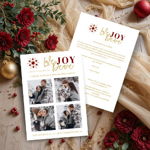 Elegant Modern Wedding Christmas Four Photos Save The Date