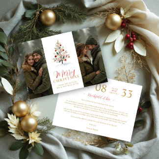 Elegant Modern Wedding Christmas Tree 2-Photos  Save The Date
