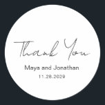 Elegant Modern Wedding Classic Round Sticker<br><div class="desc">Modern wedding thank you stickers featuring a clean and simple design.</div>